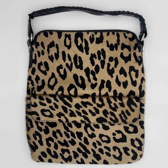 MAURIZIO TAIUTI Leopard Print Leather Shoulder Bag - Picture 1 of 6